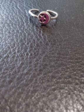 Silver Midi- Ring with Moon & Star Accent